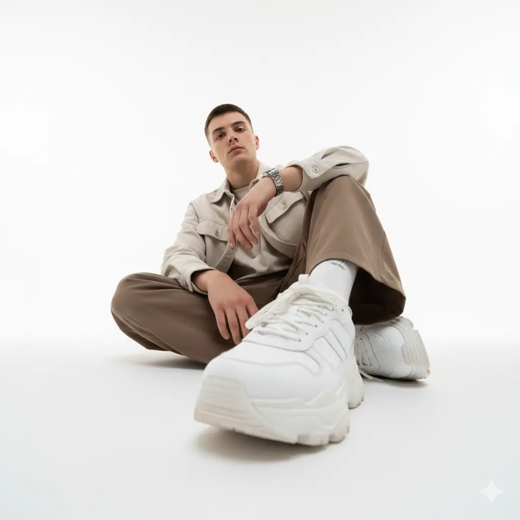 Minimalist Editorial Studio Low-Angle Streetwear